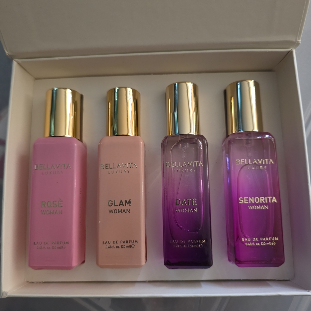 Bella Vita Women's Perfume Set - Pink, Tan, Purple